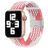 Mobigear Braided Nylon Apple Watch Armband Klappschließe - 49/46/45/44 mm - Weiß / Pink