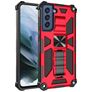 Mobigear Armor Stand Samsung Galaxy S21 FE Hülle Hardcase Backcover Stoßfest mit Ständer - Rot