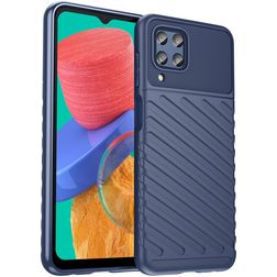 Mobigear Groove Samsung Galaxy M33 Hülle Flexibles TPU Backcover - Blau