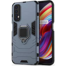 Mobigear Armor Ring Realme 7 Hülle Hardcase Backcover Stoßfest mit Ringhalter - Blau