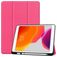 Mobigear Tri-Fold Gel iPad 7 (2019) Hülle TPU,Kunstleder Klapphülle + Stifthalter - Magenta