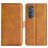 Mobigear Slim Magnet Motorola Edge (2022) Hülle Klapphülle Geldbörse - Cognac