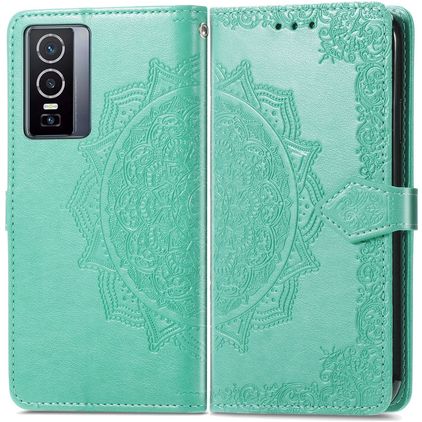 Mobigear Mandala Vivo Y76 Klapphülle Portemonnaie - Grün