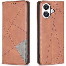 Mobigear Rhombus Slim iPhone 17 Hülle Klapphülle - Braun