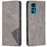 Mobigear Rhombus Slim Motorola Moto G200 5G Hülle Klapphülle - Grau