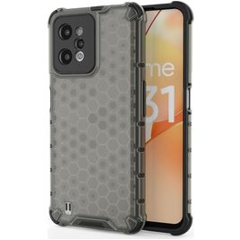 Mobigear Honeycomb Realme C31 Hülle Hardcase Backcover Stoßfest - Schwarz