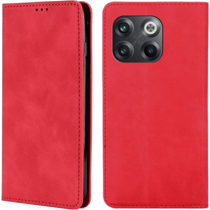 Mobigear Retro Slim OnePlus 10T Hülle Klapphülle Geldbörse - Rot
