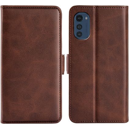 Mobigear Slim Magnet Motorola Moto E32 Hülle Klapphülle Geldbörse - Braun