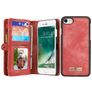 Caseme 008 iPhone 7 Hülle Abnehmbare 2in1 Klapphülle Geldbörse - Rot