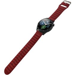 Mobigear Bumpy Silikon Smartwatch Armband Dornschließe - 22-mm-Universalanschluss - Weinrot