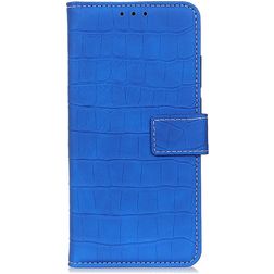 Mobigear Croco Samsung Galaxy S20 FE Hülle Klapphülle Geldbörse - Blau