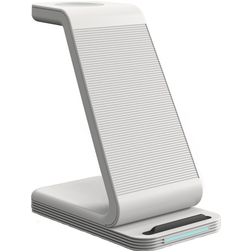 Mobigear PowerStack 3in1 QI-Ladestation für Smartphone / AirPods und Apple Watch - Weiß