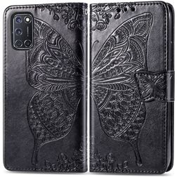 Mobigear Butterfly OPPO A72 Klapphülle Portemonnaie - Schwarz