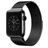 Mobigear Style Loop Milanaise Apple Watch Armband Magnetverschluss - 49/46/45/44 mm - Schwarz