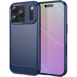 Mobigear Brushed Slim iPhone 18 Pro Hülle Flexibles TPU Backcover - Blau
