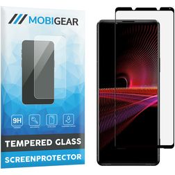 Mobigear Premium Sony Xperia 1 III Panzerglas Gehärtetes Glas Displayschutz - Hüllenfreundlich - Schwarz