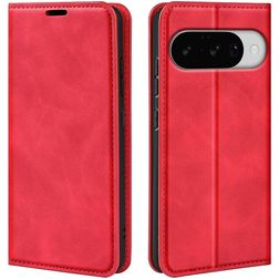 Mobigear Retro Slim Google Pixel 10 Hülle Klapphülle Geldbörse - Rot