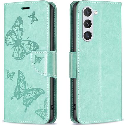 Mobigear Butterfly Samsung Galaxy S23 Klapphülle Portemonnaie - Grün