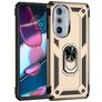 Mobigear Armor Ring Motorola Edge 30 Pro Hülle Hardcase Backcover Stoßfest mit Ringhalter - Gold