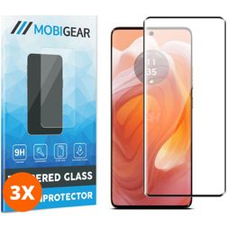 Mobigear Premium Motorola Edge 50 Ultra Panzerglas Gehärtetes Glas Displayschutz - Hüllenfreundlich (3er Pack)