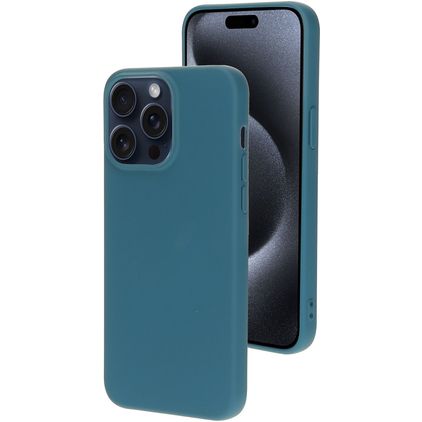 Mobiparts iPhone 15 Pro Max Silikon Hülle Backcover - Blueberry Blue