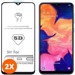 Mobigear Premium Samsung Galaxy A10 Panzerglas Gehärtetes Glas Displayschutz - Hüllenfreundlich - Schwarz (2er Pack)