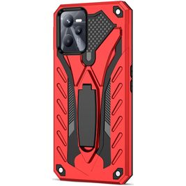 Mobigear Armor Stand Realme C35 Hülle Hardcase Backcover Stoßfest mit Ständer - Rot