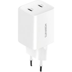 Mobiparts GaN Dual USB-C Ladegerät Power Delivery 35W - Weiß