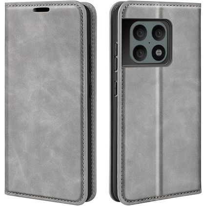 Mobigear Retro Slim OnePlus 10 Pro Hülle Klapphülle Geldbörse - Grau