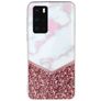 Mobigear Marble Huawei P40 Hülle Flexibles TPU Backcover - Weiß / Roségold