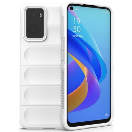 Mobigear Bumpy OPPO A76 Hülle Flexibles TPU Backcover - Weiß