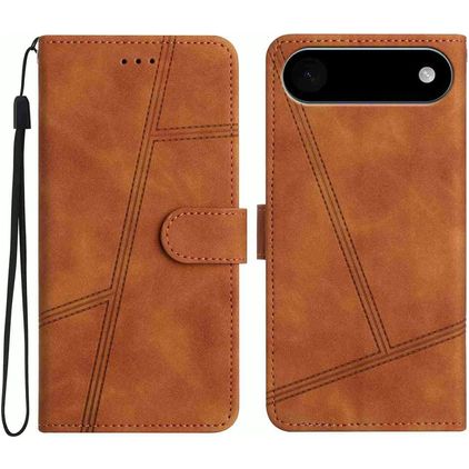 Mobigear Stitch iPhone Air Hülle Klapphülle Geldbörse - Braun