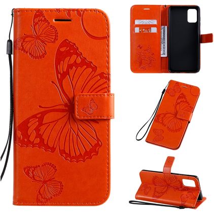 Mobigear Butterfly Samsung Galaxy A71 Hülle Klapphülle Geldbörse - Orange