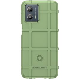 Mobigear Rugged Shield Motorola Moto G53 5G Hülle Flexibles TPU Backcover Stoßfest - Grün