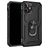 Mobigear Armor Ring iPhone 12 Hülle Hardcase Backcover Stoßfest mit Ringhalter - Schwarz