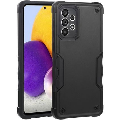 Mobigear Non-slip Armor Samsung Galaxy A73 Hülle Hardcase Backcover Stoßfest - Schwarz