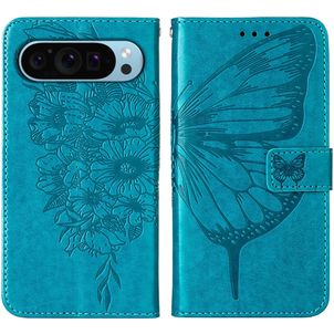 Mobigear Butterfly Google Pixel 9 Hülle Klapphülle Geldbörse - Blau