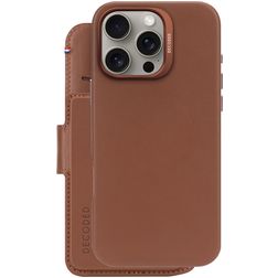 Decoded Detachable Wallet iPhone 16 Pro Max MagSafe Hülle Echtes Leder Abnehmbare 2in1 Klapphülle Geldbörse - Tan