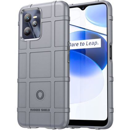 Mobigear Rugged Shield Realme C35 Hülle Flexibles TPU Backcover Stoßfest - Grau