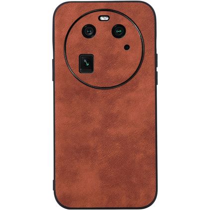 Mobigear Fabric OPPO Find X6 Hülle Hardcase Backcover - Braun