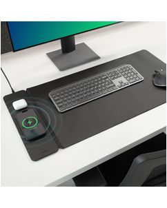 Mobilize PU Leather Desk Mat es Ladegerät Qi Wireless 2 Meter 15W - Schwarz