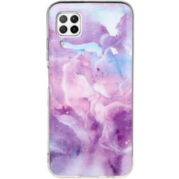 Mobigear Marble Huawei P40 Lite Hülle Flexibles TPU Backcover - Lila