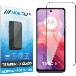 Mobigear Premium Motorola Moto E14 Panzerglas Gehärtetes Glas Displayschutz - Hüllenfreundlich - Schwarz