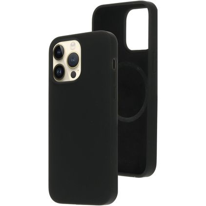 Mobiparts iPhone 14 Pro Max Silikon MagSafe Hülle Backcover - Schwarz