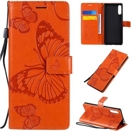 Mobigear Butterfly Sony Xperia L4 Klapphülle Portemonnaie - Orange