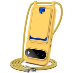 Mobigear Lanyard Card Google Pixel 11 Pro XL Silikon Handykette mit Kartenhalter - Gelb