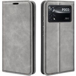 Mobigear Retro Slim POCO X4 Pro 5G Hülle Klapphülle Geldbörse - Grau