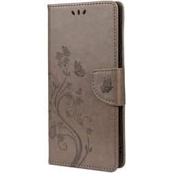 Mobigear Flowers Samsung Galaxy A53 Hülle Klapphülle Geldbörse - Grau