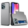 Mobigear Card iPhone 14 Pro Max Hülle Hardcase Backcover Stoßfest mit Kartenhalter - Grau