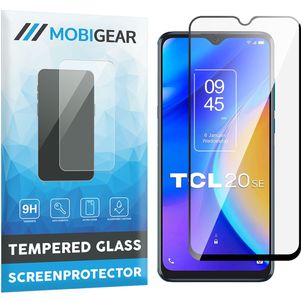 Mobigear Premium TCL 20 SE Panzerglas Gehärtetes Glas Displayschutz - Hüllenfreundlich - Schwarz